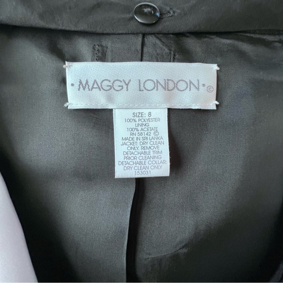 Maggy London Vintage Blazer Jacket Removable White Collar/Lapel Women’s 8, EUC - Picture 9 of 10